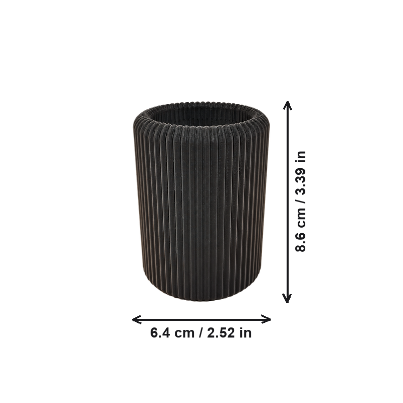 Ribbed Toothbrush and Toothpaste Holder, Bathroom Countertop Organizer, Modern Bathroom Accessory — dimensions