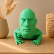 Novelty Human Head Frog Figurine, Funny Meme Style Desktop Display Ornament — product scene