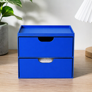 Compact 2-Drawer Desktop Organizer with Integrated Top Tray for Desk Storage — additional product view
