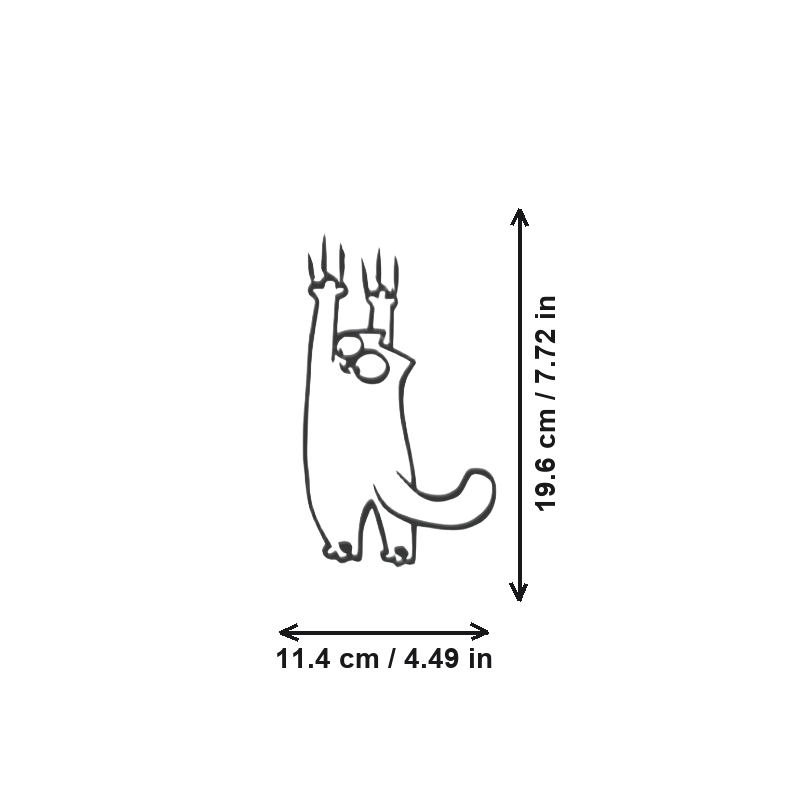 3pcs Cute Simple Style Black Cat Line Art Wall Hanging Decor for Home Decoration