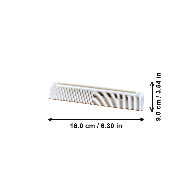 Portable Fine Tooth Hair Comb, Daily Grooming and Hairstyling Tool — dimensions