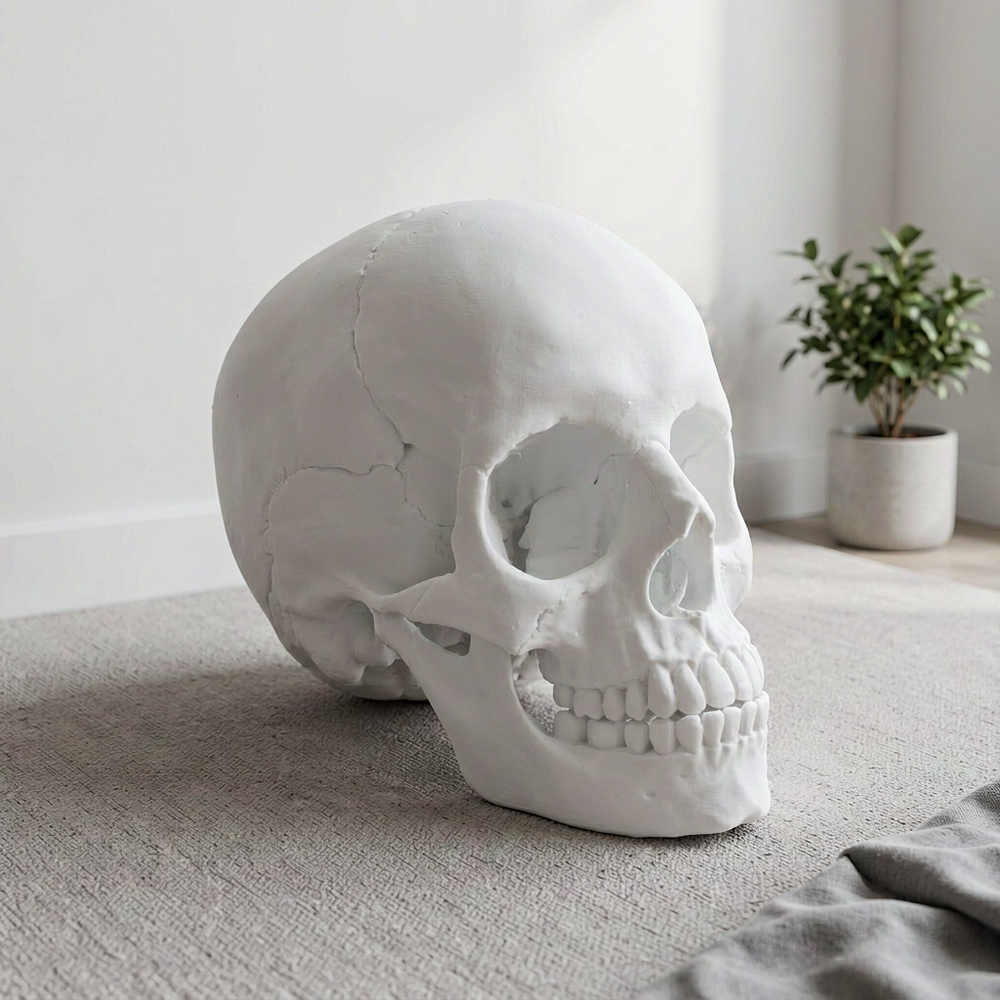 Realistic Anatomical Human Skull Statue, Desktop and Home Display Decor Ornament — main product view