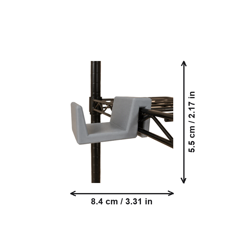 Clip-on Wire Shelf Hanger, Wire Rack Storage Organizer — dimensions