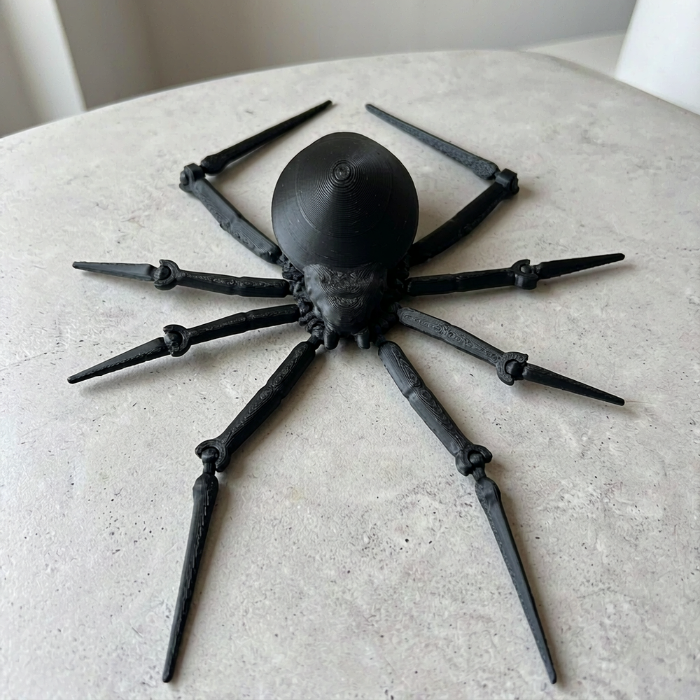 Articulating Poseable Black Widow Spider Novelty Figure — main product view