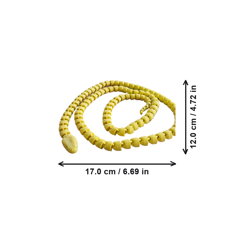 Flexible Articulated Snake Desktop and Home Decoration Ornament — dimensions