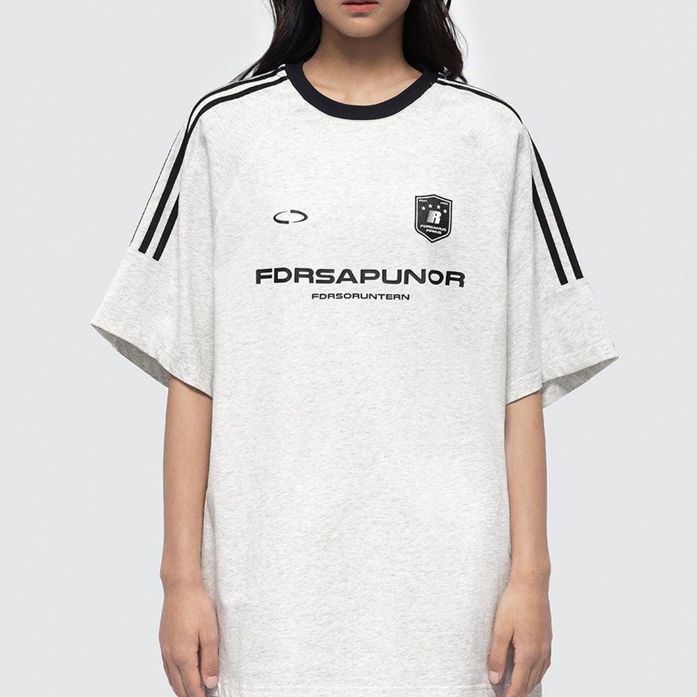 Champions League Printed Stripe T-Shirt Gray