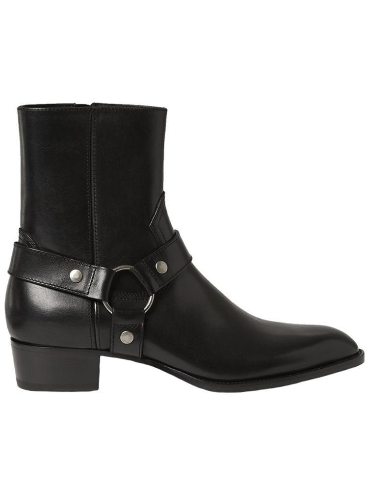 HARNESS BOOTS IN SMOOTH LEATHER