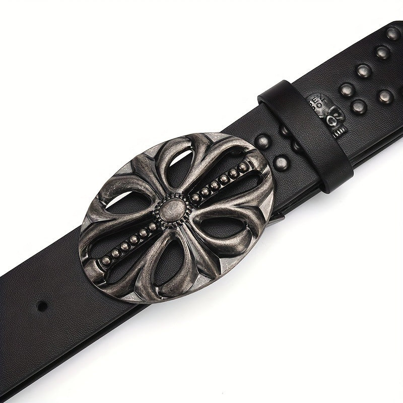 Cross Skull With Rhinestones PU Leather Belt