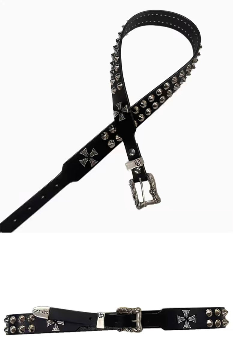 VINTAGE STUDDED DESIGN CRUCIFIXION BELT