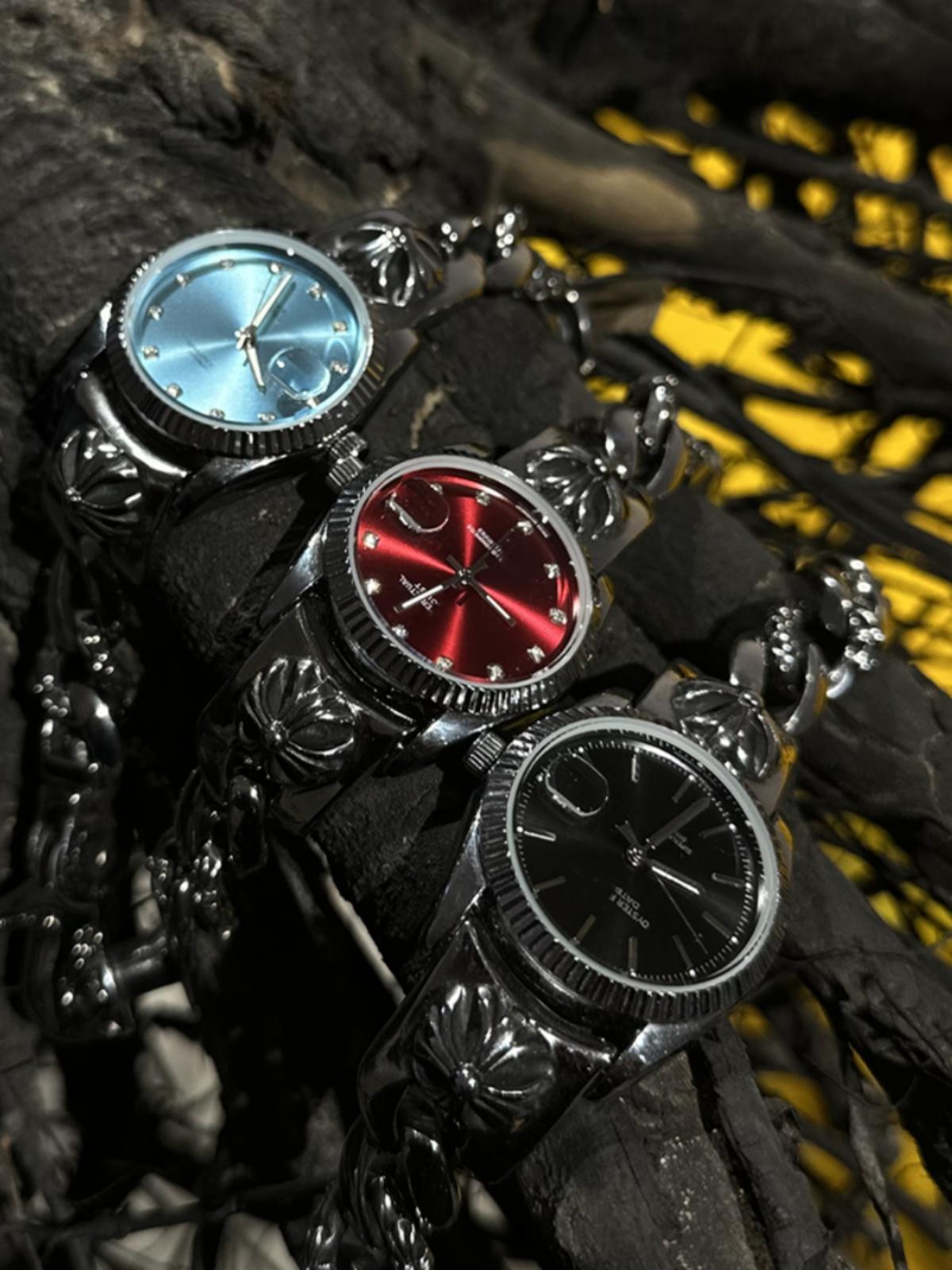 Metal Cross Embossed DateJuset Collection Watches