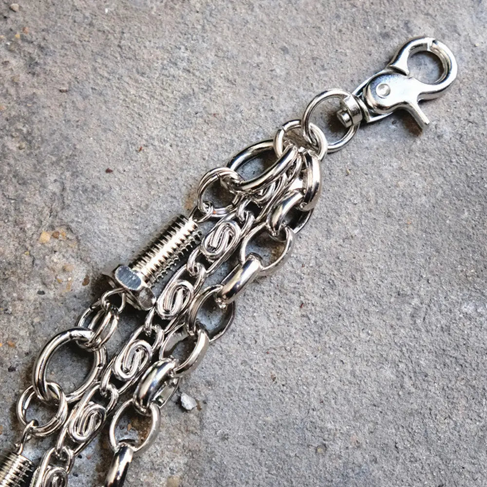 Silver Triple screw bolt Pants Chain Wallet Chain