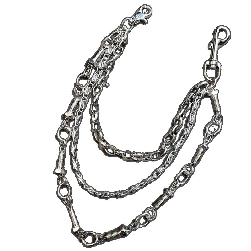 Silver Triple screw bolt Pants Chain Wallet Chain