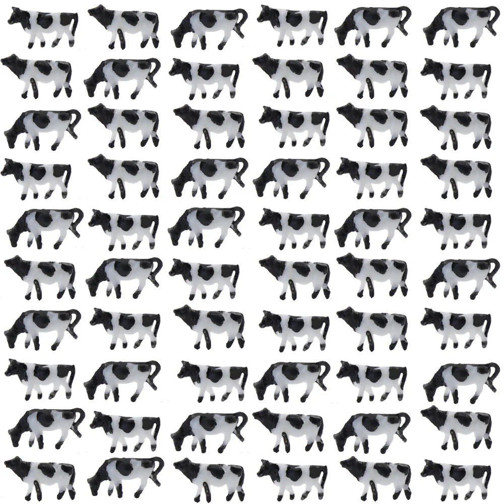 60pcs N Scale 1:150 Well Painted Farm Animals Cows(Random)