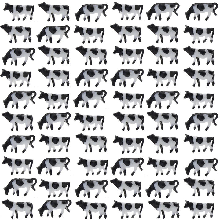 60pcs N Scale 1:150 Well Painted Farm Animals Cows(Random)