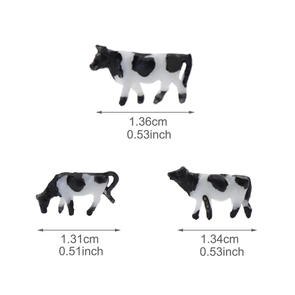 60pcs N Scale 1:150 Well Painted Farm Animals Cows(Random)
