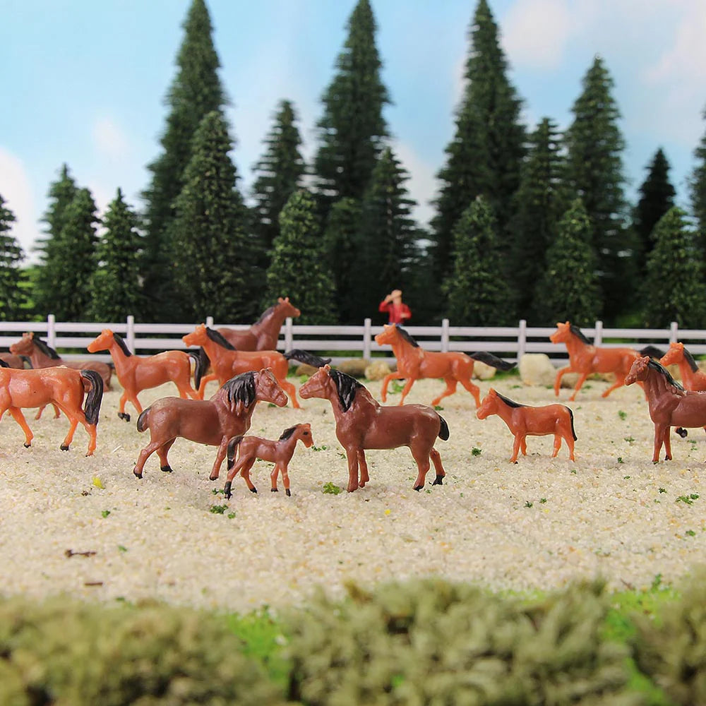 30pcs HO Scale 1:87 Well Painted Horses Farm Animals