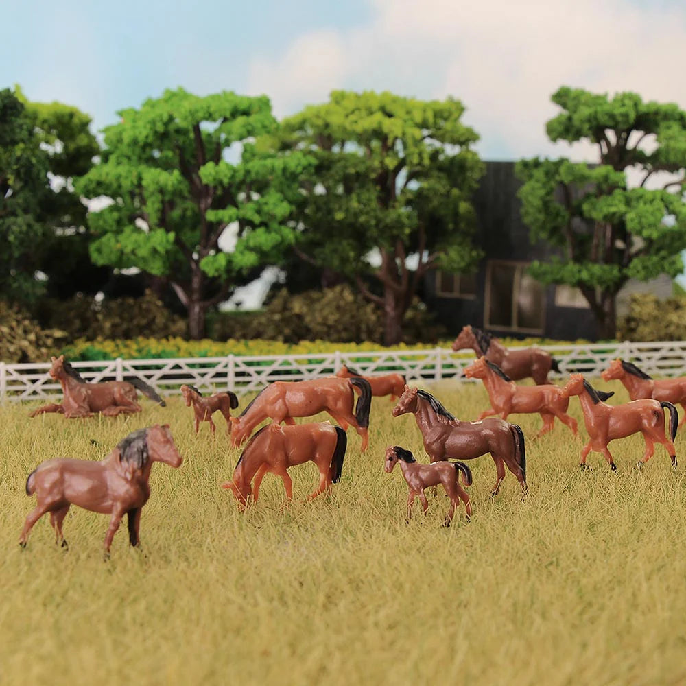 30pcs HO Scale 1:87 Well Painted Horses Farm Animals