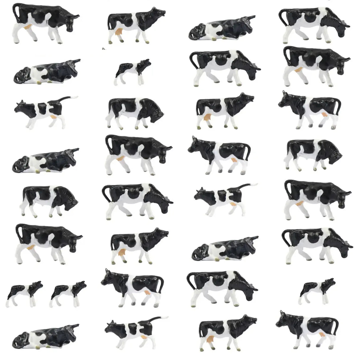 36pcs HO Scale 1:87 Well Painted Cows Horses Farm Animals (Random)