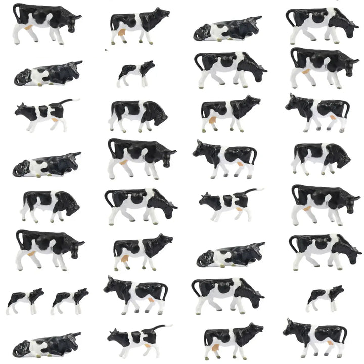 36pcs HO Scale 1:87 Well Painted Cows Horses Farm Animals (Random)