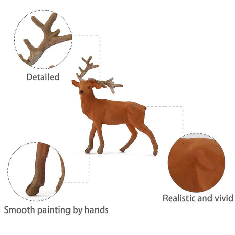 24pcs HO Scale 1:87 Painted Moose Elk Deer Wild Animals