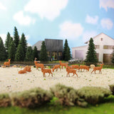 24pcs HO Scale 1:87 Painted Moose Elk Deer Wild Animals