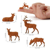 24pcs HO Scale 1:87 Painted Moose Elk Deer Wild Animals