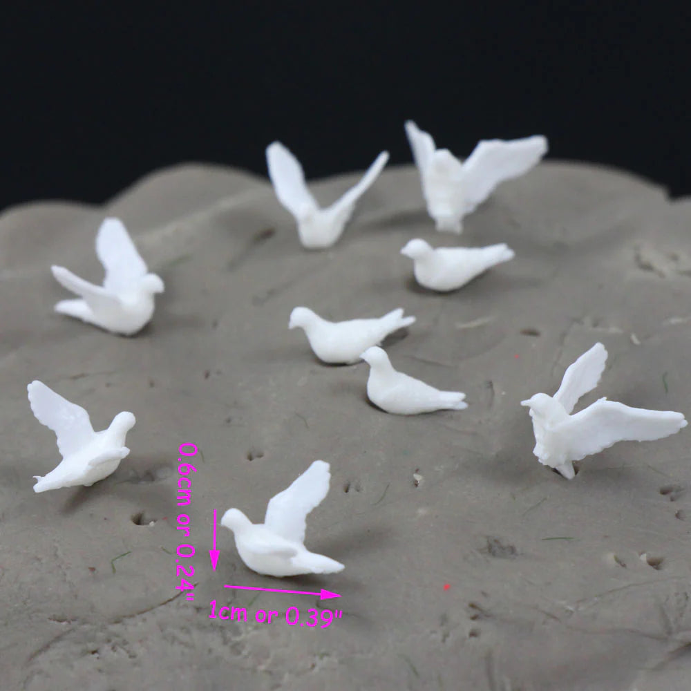 48pcs OO HO Scale 1:75 Plastic Model Pigeon Dove Bird