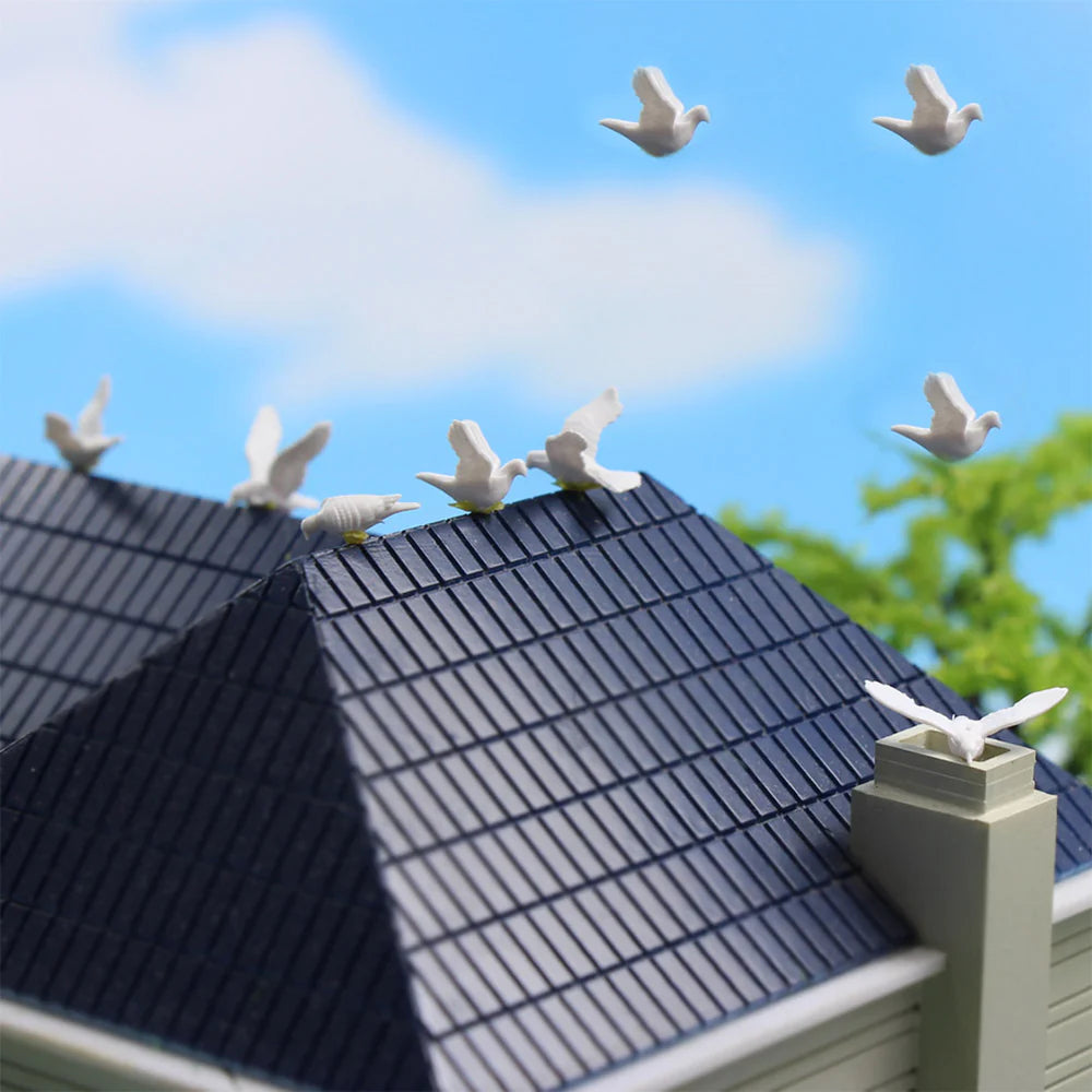 48pcs OO HO Scale 1:75 Plastic Model Pigeon Dove Bird