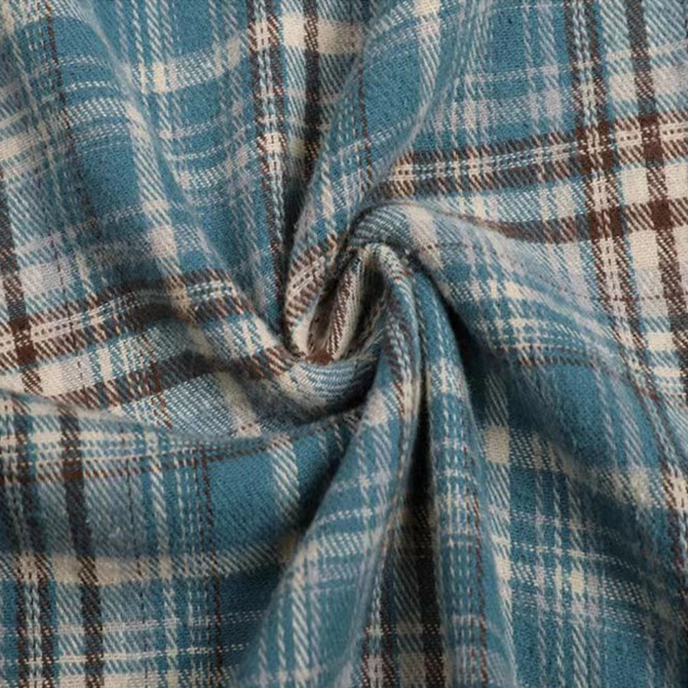 SCRATCH CHECK SHIRTS DARK CYAN BLUE