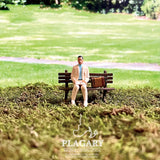 PLAGARY 1:64 scale classic movie figure Forrest sitting on park bench with suitcase full diorama set