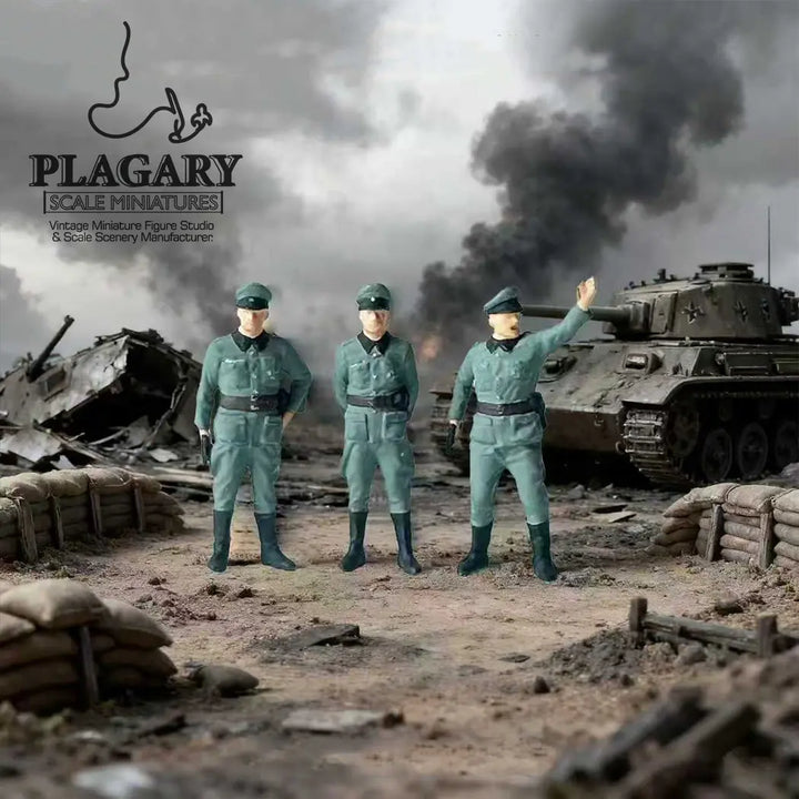 WWII German Military Figures (1:74) - Collector's Series Hand-Painted Resin