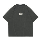 300G Heavyweight Embroidered Logo Aged Short Sleeve T-Shirt