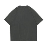 300G Heavyweight Embroidered Logo Aged Short Sleeve T-Shirt