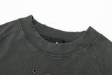 300G Heavyweight Embroidered Logo Aged Short Sleeve T-Shirt