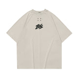 300G Heavyweight Embroidered Logo Aged Short Sleeve T-Shirt