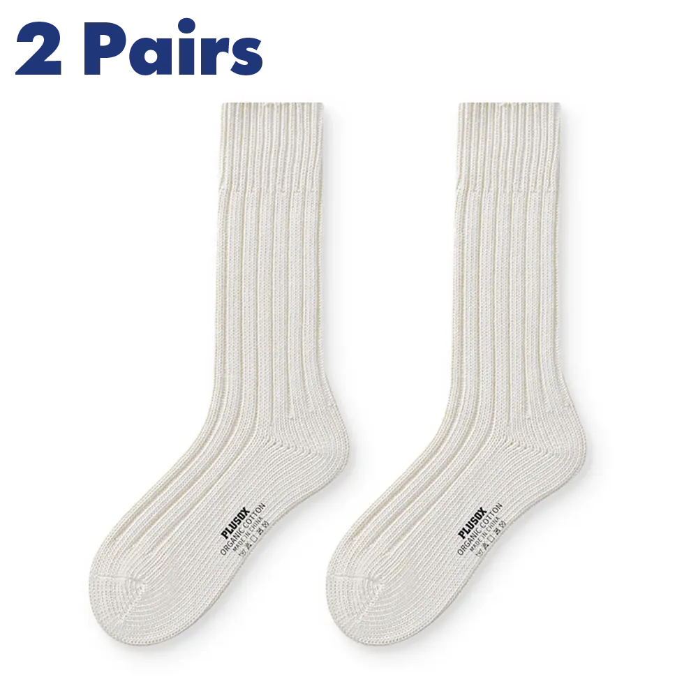 THICKER NEEDLE RIBBED COTTON SOCKS