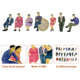 P4302 50pcs O Scale 1:43 All Seated Painted Figures