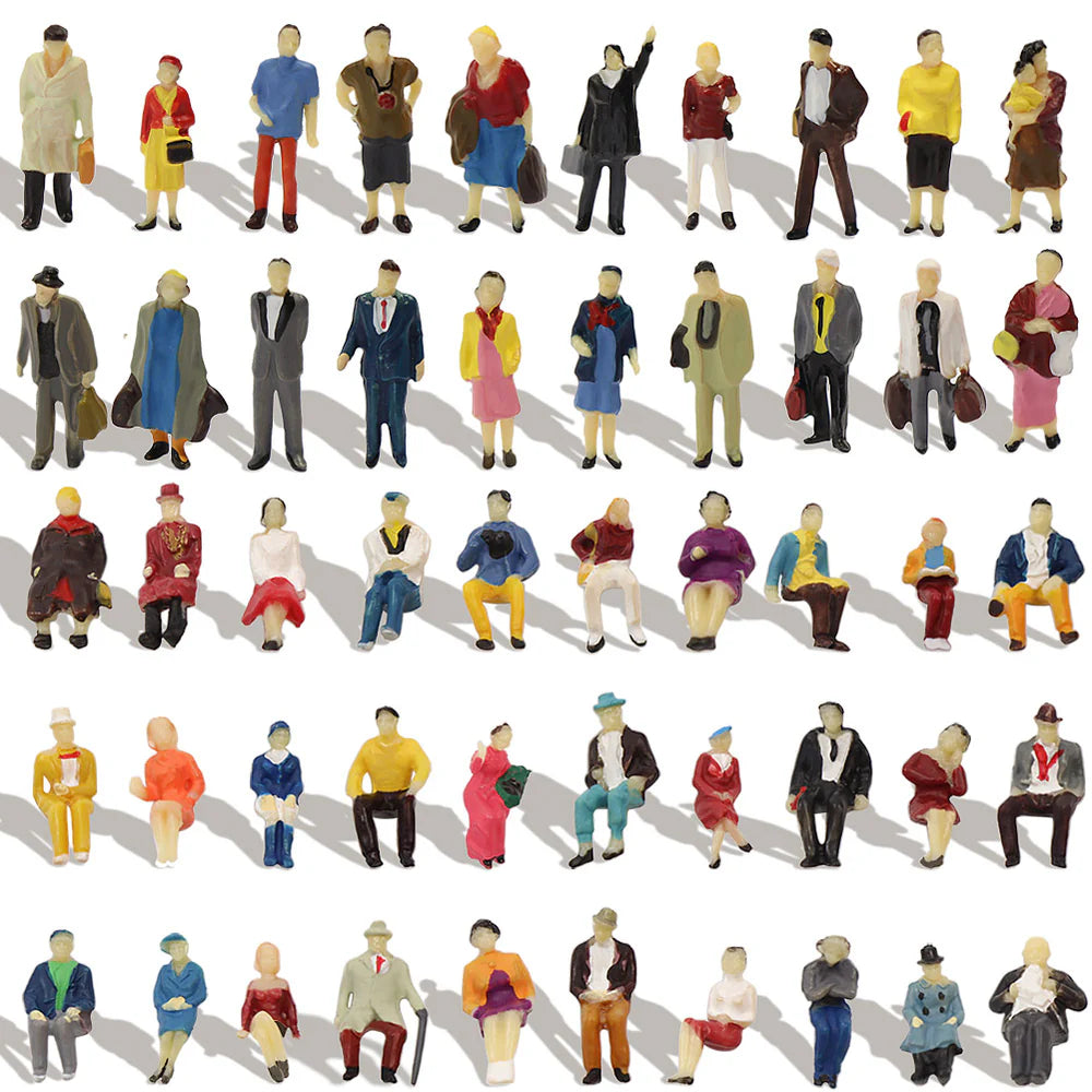 P8715 100pcs HO Scale 1:87 Sitting Standing People Figures Passenger
