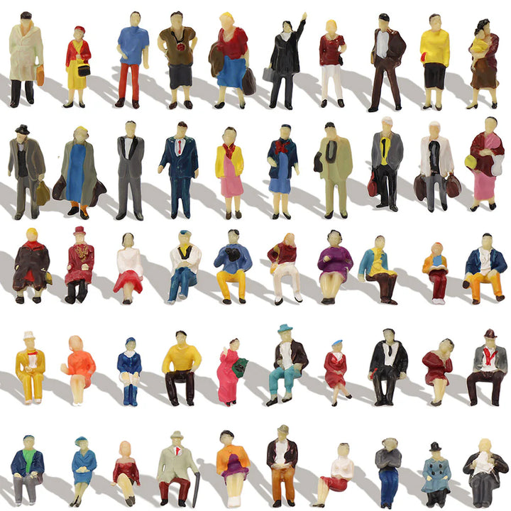 P8715 100pcs HO Scale 1:87 Sitting Standing People Figures Passenger