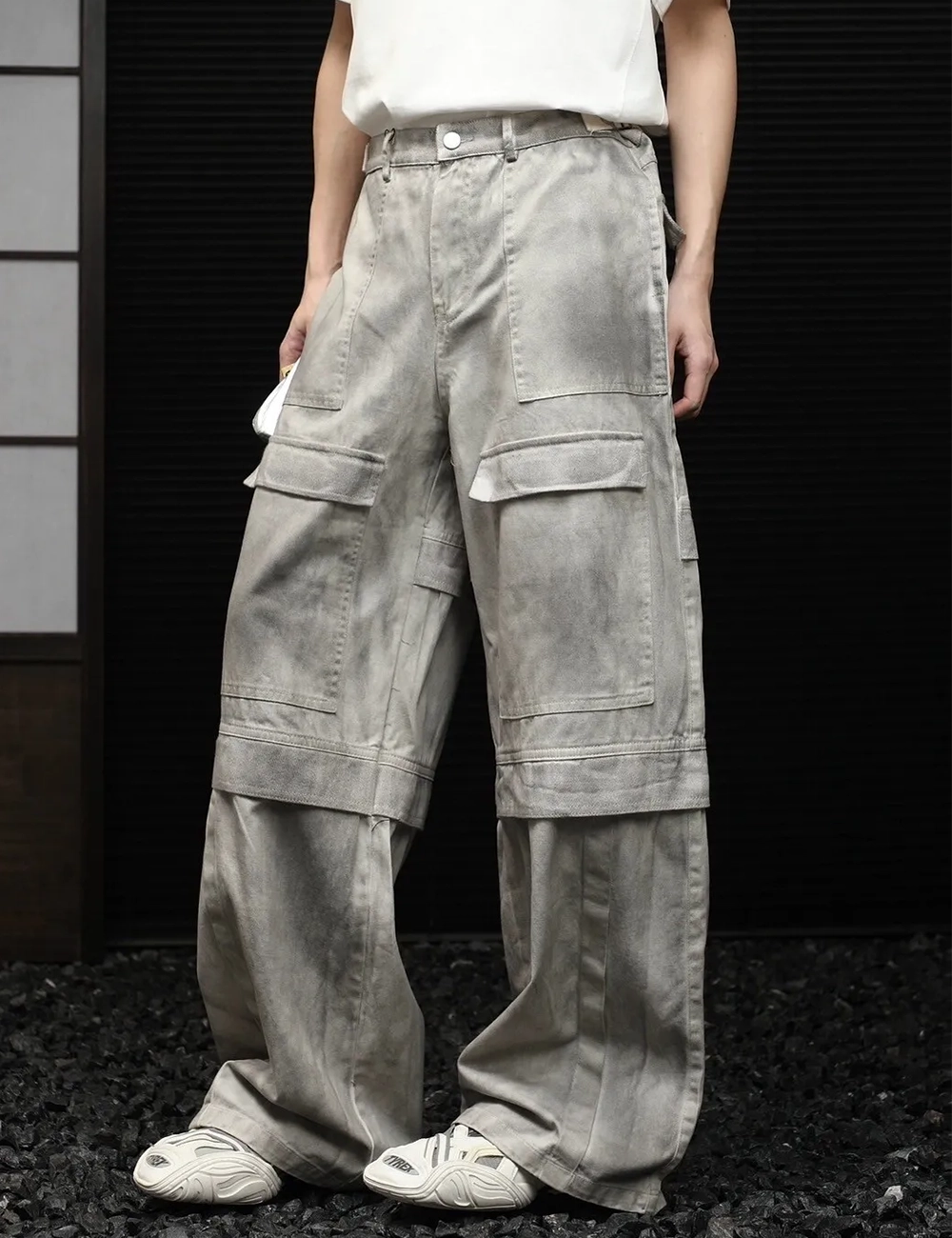 OFF-WHITE INKJET BAGGY TWILL PANT