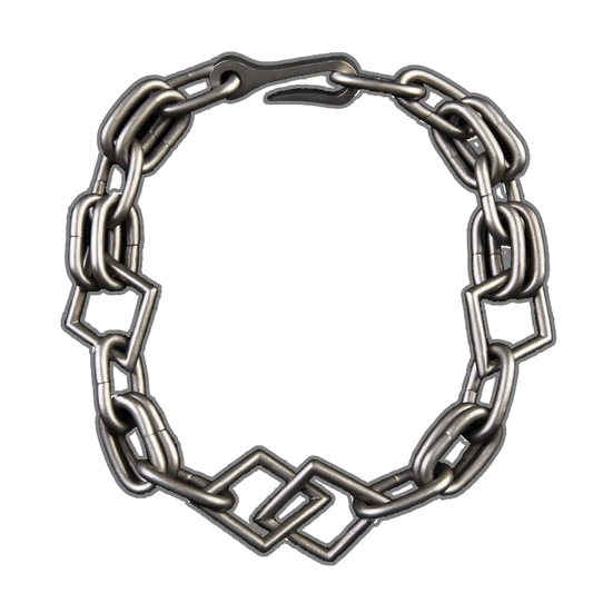 SILVER DOUBLE RING DIAMOND NECKLACE