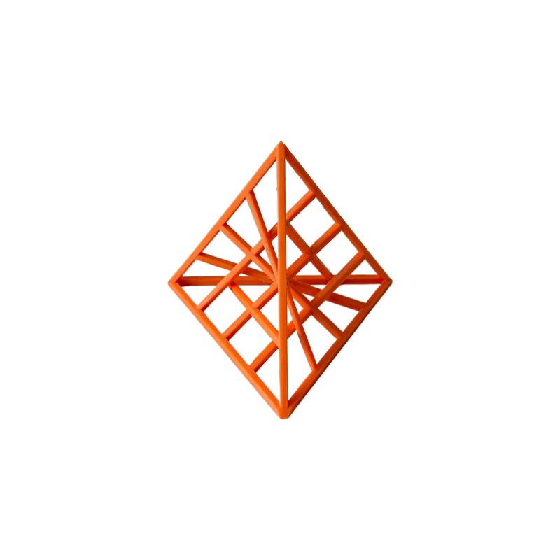 Hollow Geometric Tetrahedron Symmetrical Minimalist Desktop and Shelf Display Ornament — white background