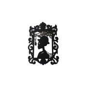 6 Piece Gothic Skeleton Silhouette Wall Decor Set, Spooky Hanging Home Decoration — white background