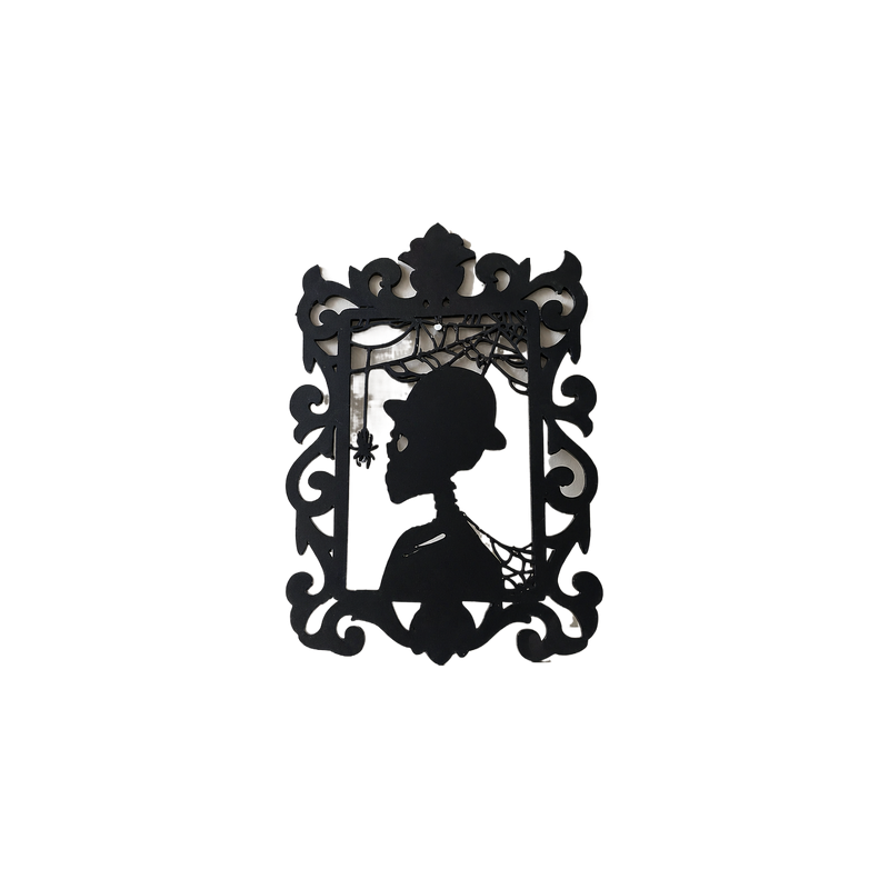 6 Piece Gothic Skeleton Silhouette Wall Decor Set, Spooky Hanging Home Decoration — white background