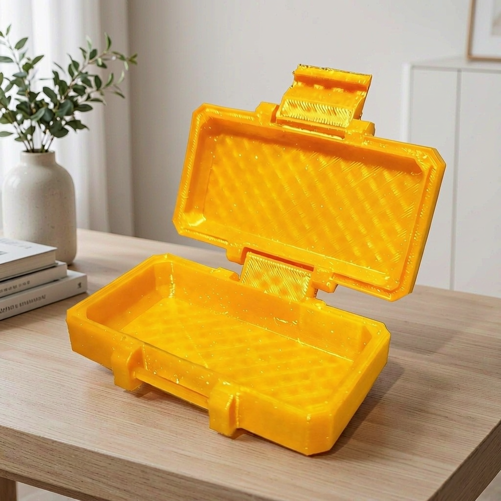 Small Hinged Mini Storage Organizer Box with Snap Closure, Portable Case for Tiny Daily Essentials and Small Jewelry — main product view