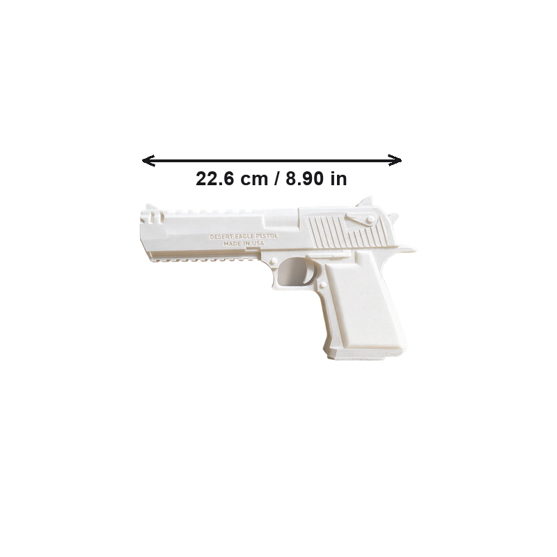 White Detailed Handgun Style Decorative Prop for Cosplay and Desktop Display