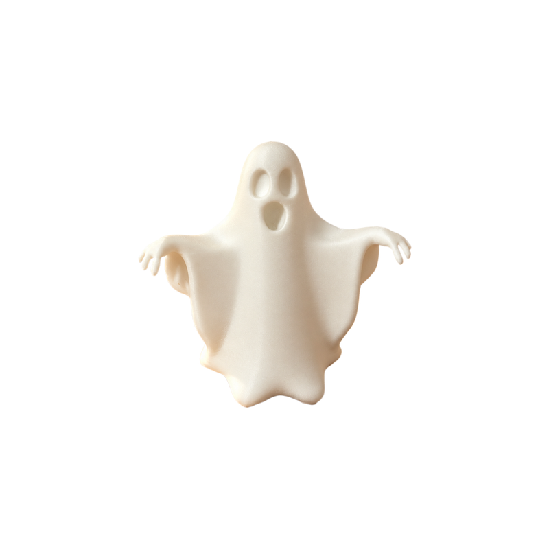 Cute Spooky Ghost Decorative Figurine, Holiday Tabletop and Shelf Display Statue — white background