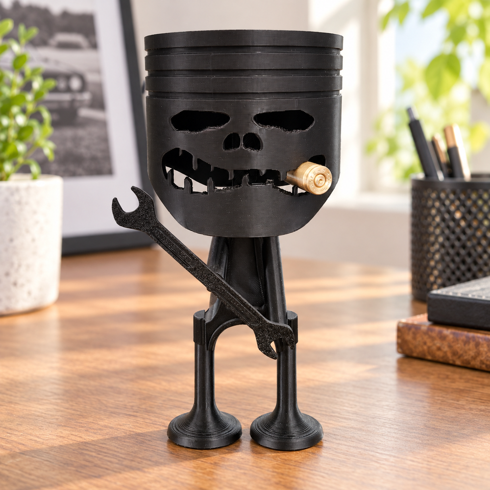 Auto Piston Themed Decorative Figurine, Novelty Desk and Shelf Ornament for Home Display and Car Enthusiasts — main product view