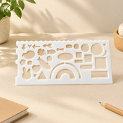2 Pack Multi-Function Drawing Template Ruler, Multi-Shape Hollow Stencils for Drawing, Art Creation, and Journal Making — product scene