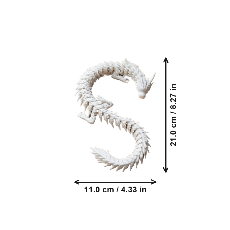 Articulated Dragon Figurine, Flexible Movable Poseable Desktop and Home Shelf Display Ornament — dimensions